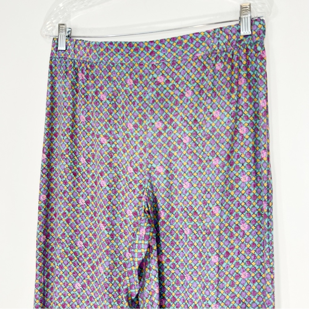 Anthropologie Floreat Wide Leg Floral Geometric Printed Lounge Pants Size Small - Picture 3 of 9